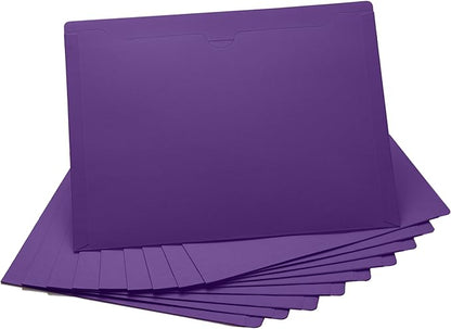 Purple File Jackets, Flat-No Expansion, Letter Size, Reinforced Straight-Cut Tab, 10 Pack