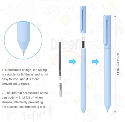 AUAUY 6PCS Gel Pens, Retractable Quick Dry Gel Ink Pen, Pens for Journaling with 6 Refill, Cute Pens, Smooth Writing Pens, 0.5mm Black Ink Pens, Office School Supplies Gifts for Women & Men (Morandi)