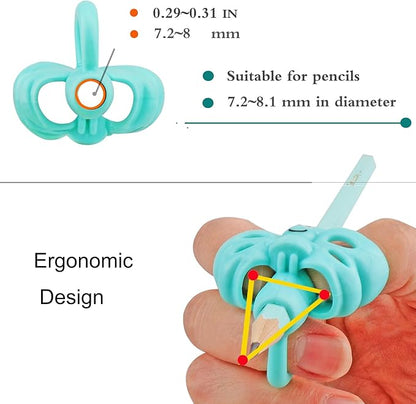 JuneLsy Butterfly Three-Finger Pencil Grips Kids Handwriting Pencil Gripper Pencil Holder Posture Correction Training Writing AIDS for preschooler Kids Toddler 3-7Year (8PCS)