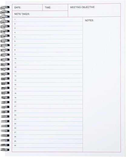 2 Pack Meeting Notebooks for Work, Spiral-Bound Daily Planner for Project Management, Office, Business, Note Taking, Organizer (160 Pages, 8.5 x 11 In)