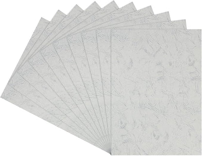 MECCANIXITY 100pcs A4 8-1/2 x 11.5 Inch Presentation Binding Covers Letter Size Leather Textured Grain Paper Un-Punched for Business Reports, Pale Gray