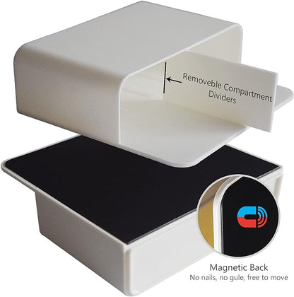 Magnetic Dry Erase Marker Holder, Magnetic Pen Marker Holder for Whiteboard, Fridge, Locker Accessories, School, Office, Home, Magnet Pen Cup,1 Pack, White