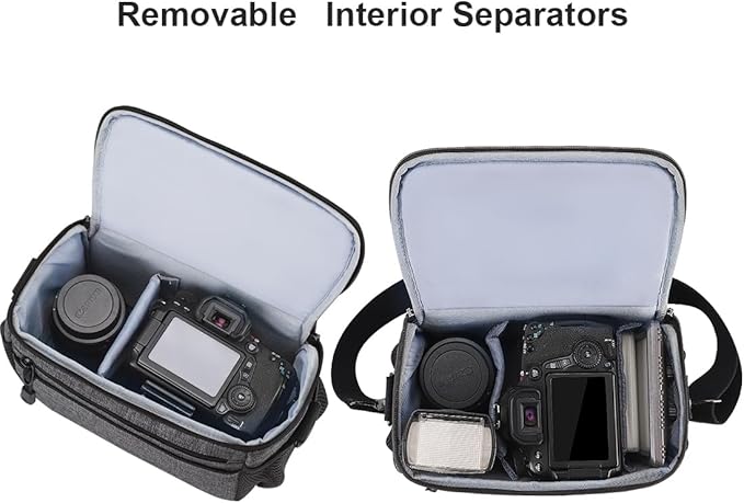 DOMISO Camera Bag Case Waterproof Anti-shock Shoulder Bag, Dark Grey