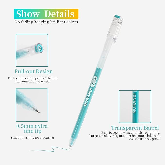 0.5mm Journal Colouring Pens, Assorted Rainbow Colors Pens Set of 9 for Adults Journal Coloring Calligraphy,Made for Everyday Writing, Journals,Drawing,Coloring Books (Natural Forest Colors)