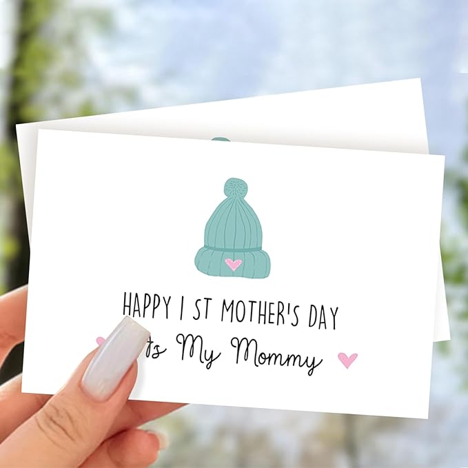 Funny 1st Mothers Day Card for Daughter Wife, Cute First Mothers Card from Baby Toddler, New Mom Card, Happy 1st Mothers Day Card As Mummy Card