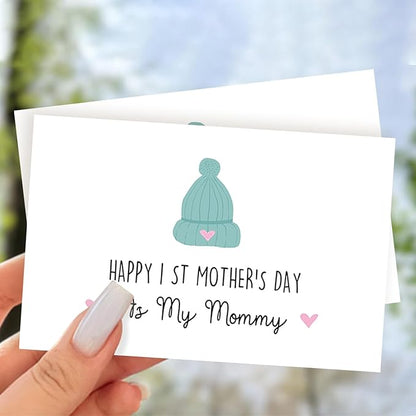 Funny 1st Mothers Day Card for Daughter Wife, Cute First Mothers Card from Baby Toddler, New Mom Card, Happy 1st Mothers Day Card As Mummy Card