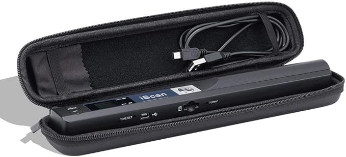 10.5“ x 1.6” x 1.2“ Hard Travel Case for Iscan/Vupoint/MUNBYN Magic Wand Portable Scanner, Shockproof/Water Resistant/Pressure-Proof, Ideal for Fitting Scanner, USB Cable, Clean Cloth Together