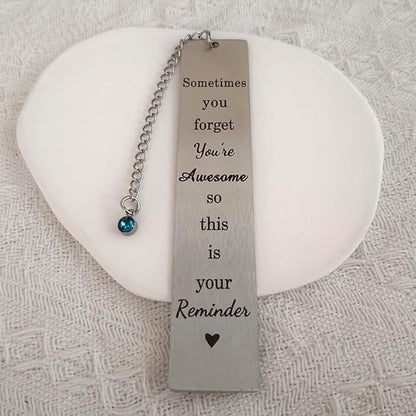 Christmas Birthday Gifts Bookmarks Inspirational Gift Bookmark for Women Men Sometimes You Forget You're Awesome Gift Book Markers for Book Lovers Coworker Gifts for Bookworm