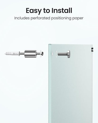 VUSIGN Glass Whiteboard 48" x 72" Magnetic Dry Erase for Office School, Home, Frameless Mounting, Includes 4 Magnets, 2 Markers and 1 Erasers