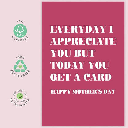 UUEFKTN Cute Mother's Day Card For Mom, Happy Mothers Day Card from Daughter Son Children, Appreciation Gift for Mom
