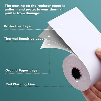 Thermal Paper 2 1/4" x 50' Pos Receipt Paper, 200 rolls Cash Register Roll (200 Rolls / 4 Cartons)