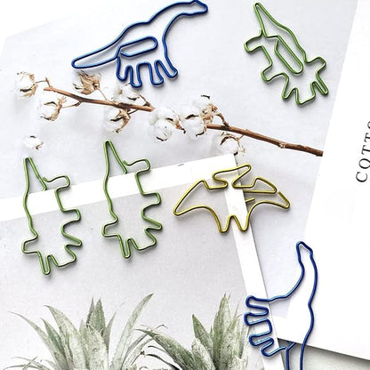 Creative Office Supplies Dinosaur Paper Clips,40pcs Dinosaur Shaped Paperclip,Metal Bookmark Clips Cute Home Office Library Paper Clip (A) …