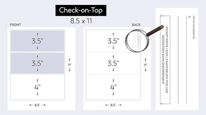 Compuchecks Blank Check Paper - 100 Business Checks Compatible with QuickBooks, Versacheck and laser, inkjet printers - Check stock on top and Paycheck Stub on Bottom (Blue Marble)