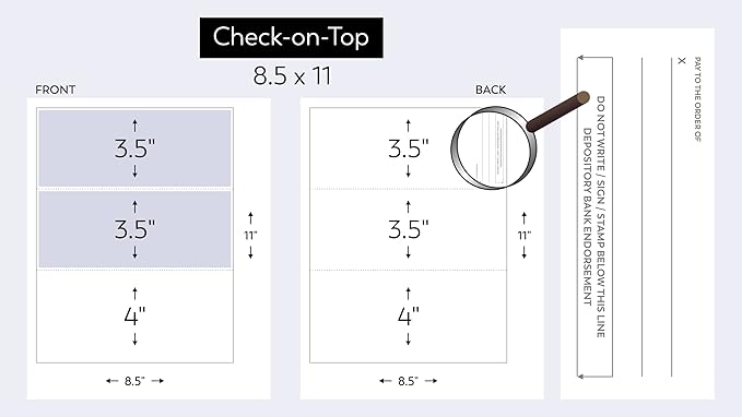 Compuchecks Blank Check Paper - 100 Pack - Computer Security Business Checks, QuickBooks & Laser Printer Compatible - Check On top, Voucher On Bottom - Check Paper Size 8 1/2-11 - Blue/Green Prismatic