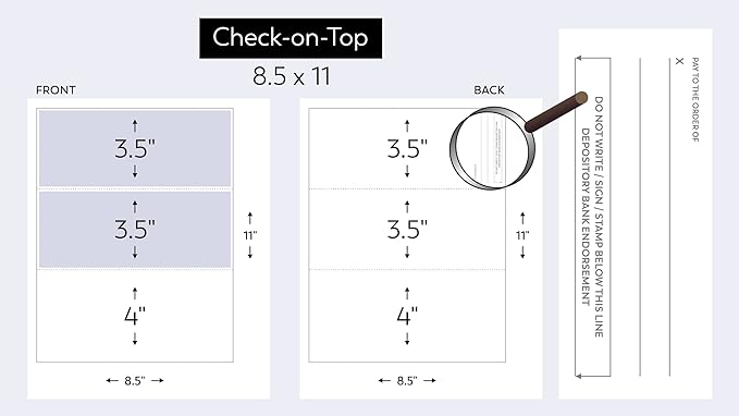 Compuchecks Top Blank Check Paper - 1000 Pack, Quick-Books & Laser Printer Compatible - Security Business Checks with Voucher - 8.5" x 11" Burgundy Pinstripe