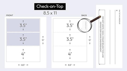Compuchecks Top Blank Check Paper - 1000 Pack, Quick-Books & Laser Printer Compatible - Security Business Checks with Voucher - 8.5" x 11" Burgundy Pinstripe