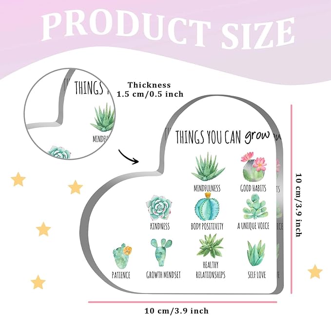 Gentle Reminders Decor, Mental Health Awareness Gifts, Inspirational Acrylic Heart Sign, Positive Affirmations Desktop Decorations for Home Therapy Office School Counselling Office