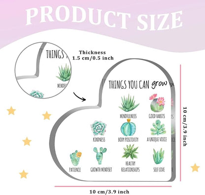 Gentle Reminders Decor, Mental Health Awareness Gifts, Inspirational Acrylic Heart Sign, Positive Affirmations Desktop Decorations for Home Therapy Office School Counselling Office