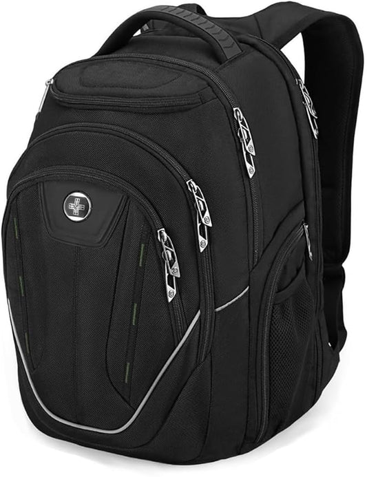 Swissdigital Design Large Travel Backpack For Men, TSA-Friendly Business Laptop Backpack, USB Charging Port，RFID Protection Tech Backpack Fits 15.6Inch Laptop (TERABYTE J16BTF-21) One Nation One World
