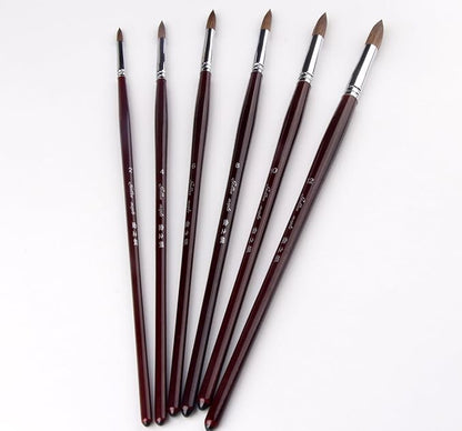 Artist Paint Brushes-Superior Sable Watercolour Brushes Round Point Tip Paint Brush Set for Watercolor Acrylic Painting Supplies