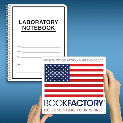 BookFactory Carbonless Lab Notebook (Scientific Grid Format) - Contains Carbon Copies 8.5" x 11", 75 Sets of Pages, 150 Sheets Total - Duplicator [Wire-O Bound] (LAB-075-WTG-D)