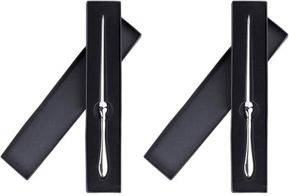 BANCHELLE Letter Opener Envelope Slitter Zinc Alloy Envelope Opener with Black Box (Silver, 9.06 × 0.71 × 0.39 inches), 2 PCS