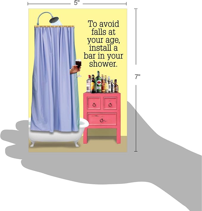 NobleWorks - Funny Happy Birthday Card with Envelope - Colorful Humor Card, Greeting Note - Shower Bar C6350BDG