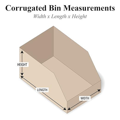 Partners Brand PBINBIN69K Open Top Bin Boxes, 6" x 9" x 4 1/2", Kraft (Pack of 25)