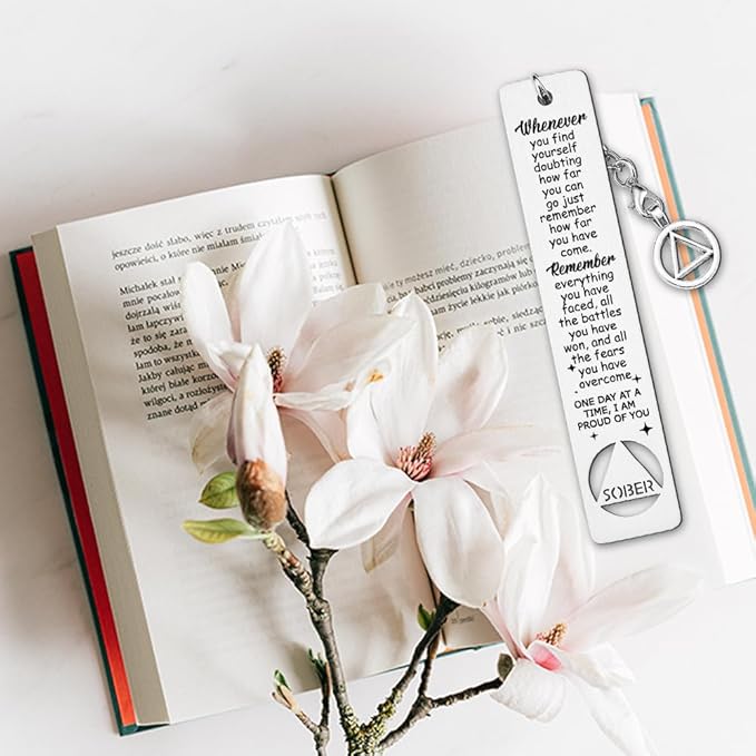 Sobriety Gift for Women Men, Proud of You Sobriety Bookmark, Alcoholics Addiction Stay Clean and Sober Bookmark, Inspirational Christmas Graduation Gifts-DB11