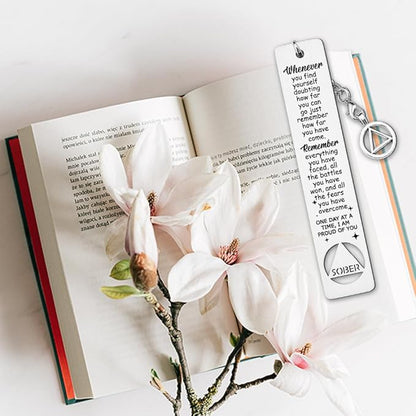 Sobriety Gift for Women Men, Proud of You Sobriety Bookmark, Alcoholics Addiction Stay Clean and Sober Bookmark, Inspirational Christmas Graduation Gifts-DB11