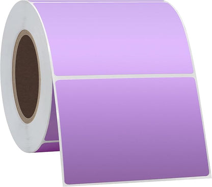 Hybsk 3x2 inch Color Direct Thermal Labels for Shipping, Barcodes, Address, Compatible with Rollo Label Printer & Zebra Desktop Printers(3"x2",Purple)
