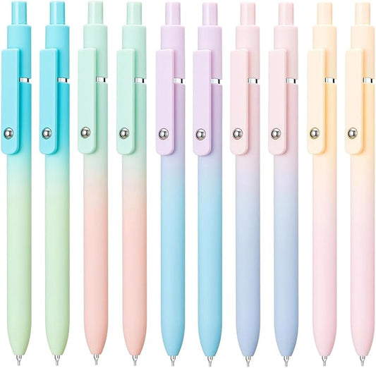 ITAWIXS Aesthetic Gel Ink Pens, 10pcs Fine Point Smooth Writing Pens, Office Desk Accessories, Cute Morandi Pens for journaling School Office Supplies, Gifts for Women and Men