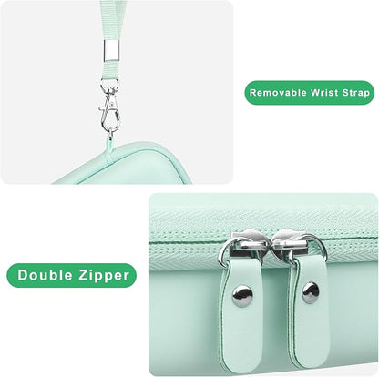 Canboc Case for Memoking/Ponek/Phomemo/Omezizy/Memoqueen T02 Mini Printer Sticker Printer/Phomemo M02 Printer, T02 Portable Thermal Printer Box for Thermal Paper, USB Cable, Green (Case Only) ﻿