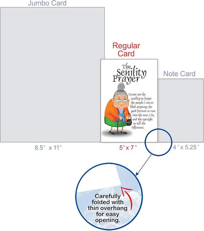 NobleWorks - Funny Happy Birthday Note Card with Envelope (4.63 x 6.75 Inch) - Bday Greeting Card for Women, Her, Sister Bday Celebration Notecard - Senility Prayer 9046