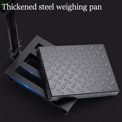 660LBS Industrial Platform Scale Weight Computing Digital Scale Floor Platform Scale with Removable Guardrail Perfect for Postal Luggage Shipping Mailing Weighing LB/KG