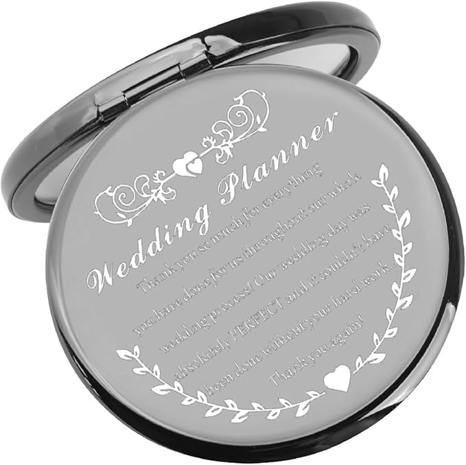 UJIMS Wedding Planner Gift Wedding Coordinator Makeup Mirror Event Planner Thank You Gift from Bride Groom (WeddingPlannerBlack)