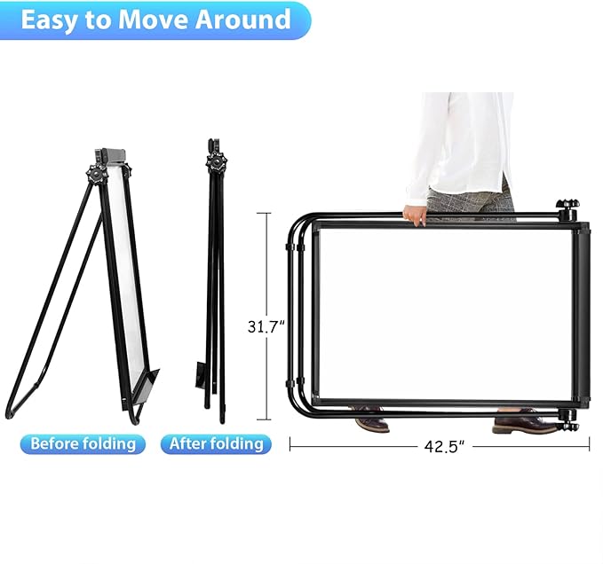 Stand White Board - 40x28 Magnetic Dry Erase Board Flipchart Board Double Sided Easel Board Portable Whiteboard for Classroom Home, Office Supplies