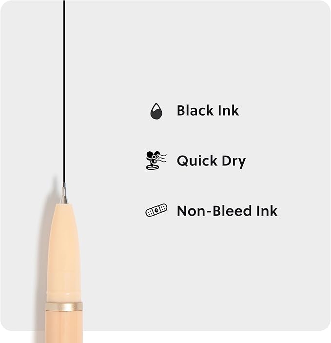 U Brands Catalina Felt Tip Pens, Set of 6, Lucent Dreams, Gold Details, Medium (0.7 mm) Point, Black Ink