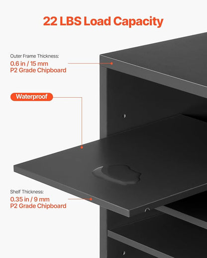 VEVOR Literature Organizer, 36 Compartments Office Mailbox with Adjustable Shelves, Wooden Mailbox Sorter Medium Density Fiberboard Office Home Classroom Storage for Files, Documents, Papers, Grey