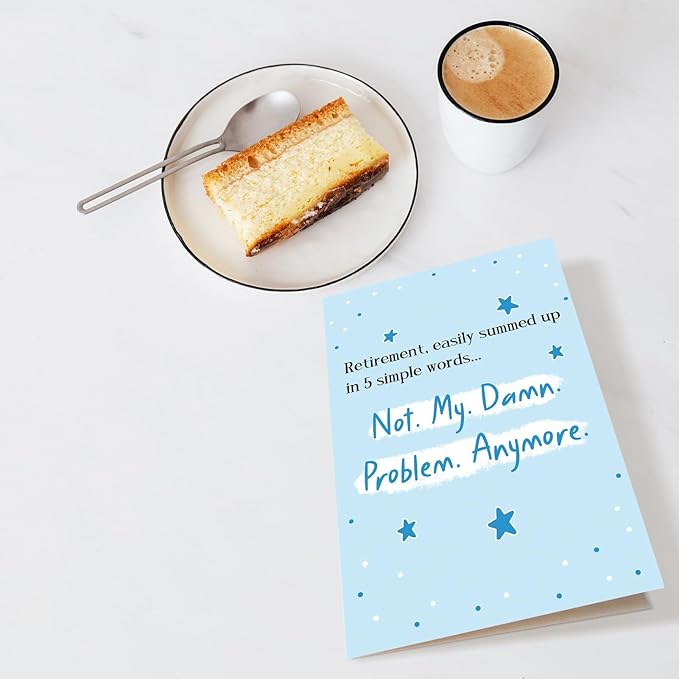 Funny Retirement Card for Coworker Friend, Happy Retirement Card for Men Women, Humorous Retirement Card Gift for Him Her