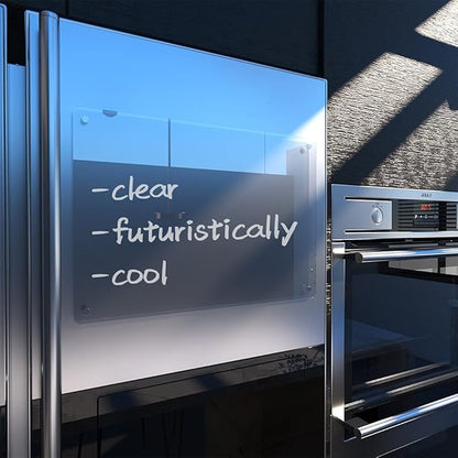 Acrylic Note Board Refrigerator Dry Erase Board Magnetic Clear 15”x11 Includes 4 Dry Erase Markers