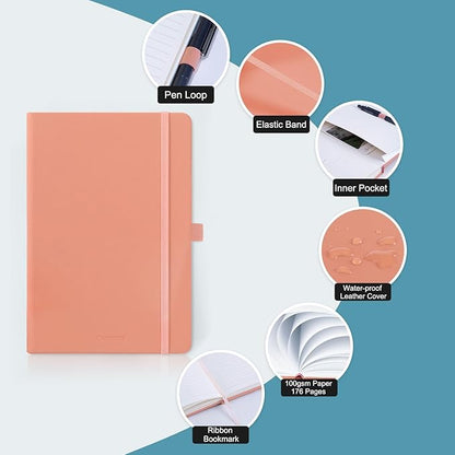 Comix 4 Pack Lined Journal Notebooks for Women, 176 Pages, 5.5 x 8.3", Hardcover, Morandi, 100gsm Paper, A5 Journaling Notebooks, Perfect for Work School Home