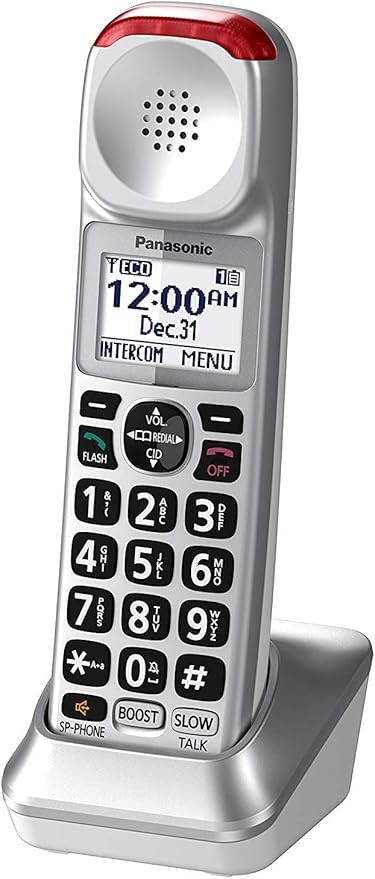 Panasonic New DECT 6.0 Cordless Phone Handset Accessory Talking Caller ID Compatible with KX-TGM450S Series Cordless Phone Systems - KX-TGMA45S (Silver)