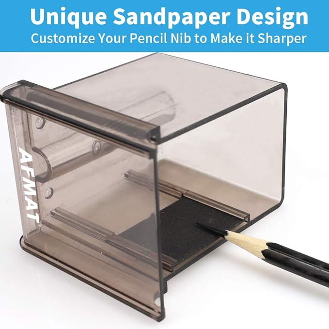 AFMAT Long Point Pencil Sharpener, 8-20mm Long Pencil Nibs, Self-Feed & Adjustable Pencil Sharpness, Artist Pencil Sharpener Manual for φ6-8.2mm Charcoal/Art/Drawing/Sketching/Colored Pencils