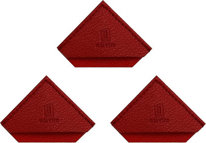 3 Pieces Leather Bookmarks Handmade Page Marker for Men Women and Kids, Faux Leather Page Clips Corner Book Markers for Students Teachers Gift for Writers Bookworm Book Lovers (06-Red)