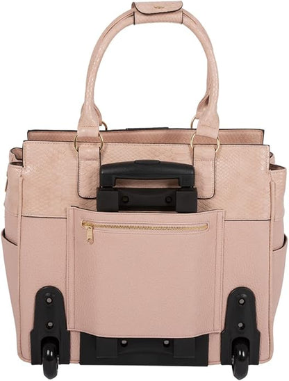 JKM and Company Alligator Compatible With Computer iPad, Laptop Tablet Rolling Tote Bag Briefcase Carryall Bag