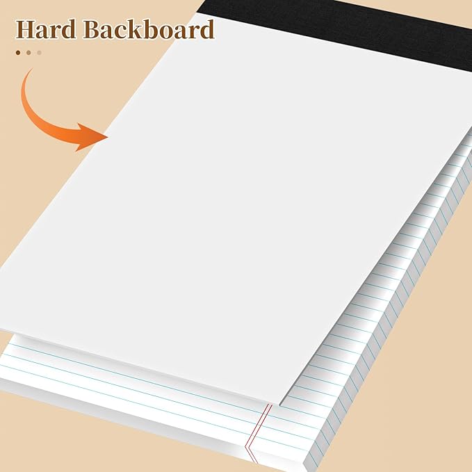 300 Sheets Legal Pads 8.5 x 11 College Ruled 6-Pack White Paper Note Pad Narrow Ruled 50 Sheets per Notepad Perforated Writing Pad Study Back 8x11 Legal Pads Pads of Paper