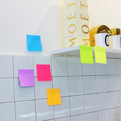 (24 Pack) Sticky Notes 3x3 in Post Bright Stickies Colorful Super Sticking Power Memo Pads, Strong Adhesive, 74 Sheets/pad