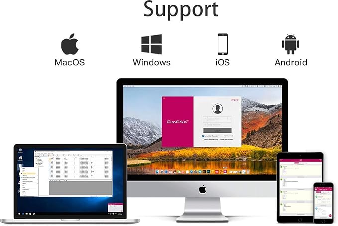 CimFAX T5S Fax Server Two-Port Fax2email Remote login All-in-one Fax System 200 Users Send/Receive Fax from PC/Phone/Mac V.34 High Speed Fax Modem (16GB)