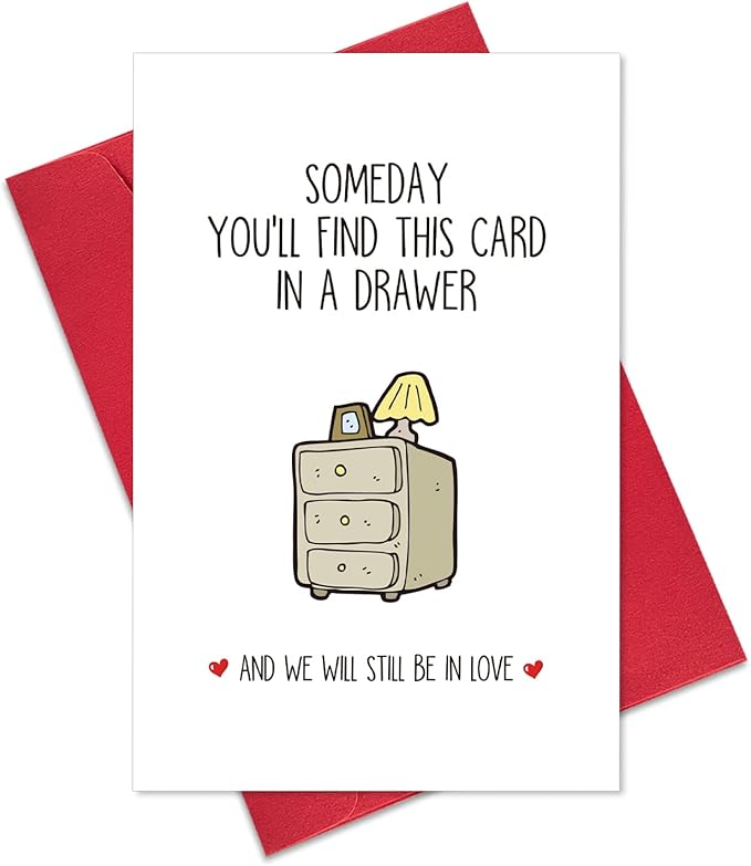 Ogeby Cute Valentine's Day & Anniversary Greeting Card for Couples, Unisex-Adults, Red, 8x5.3 inches, Modern Letter Print